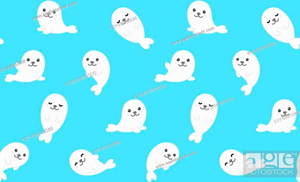 Cute baby seals set. Simple modern vector illustration in flat cartoon  style, Stock Vector, Vector And Low Budget Royalty Free Image. Pic.  ESY-030153088 | agefotostock