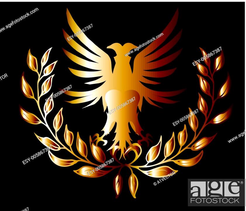 black background gold lion and wreath vector art, Stock Vector, Vector And  Low Budget Royalty Free Image. Pic. ESY-005867387 | agefotostock