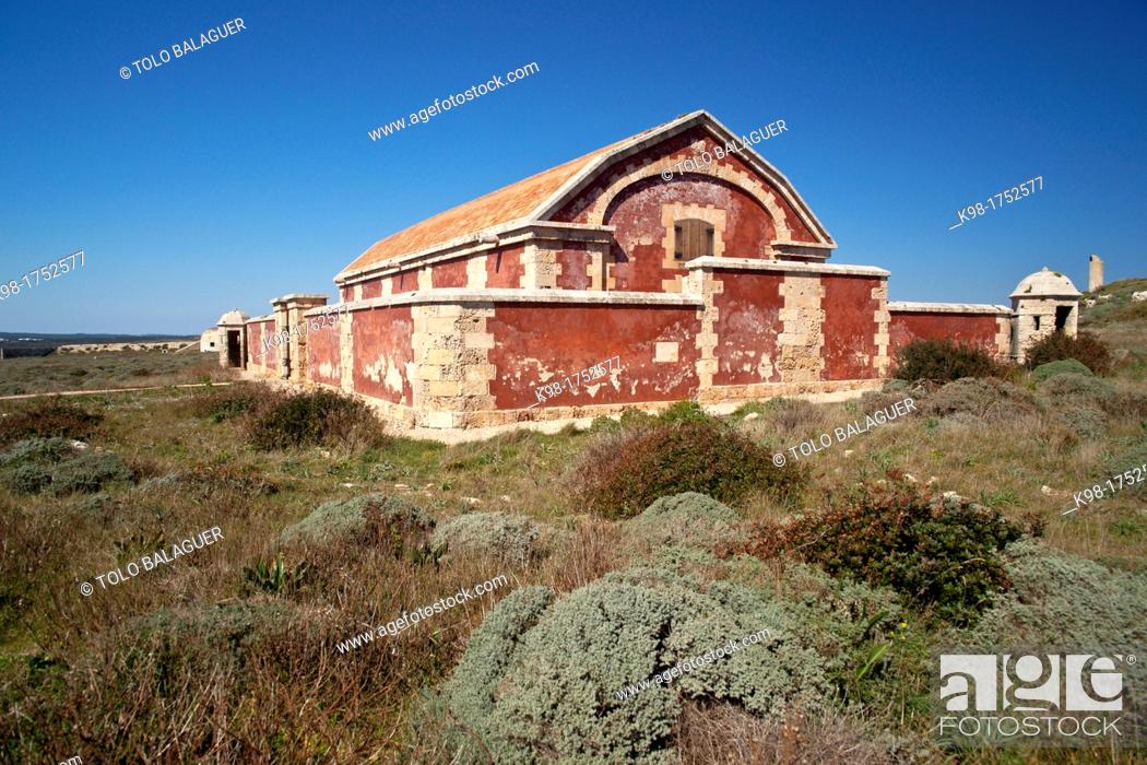 Stock Photo: tinderbox of the Queen, nineteenth century Fortress of Isabel II, nineteenth century Puerto La Mola of Mahon Menorca Spain Balearic Islands.