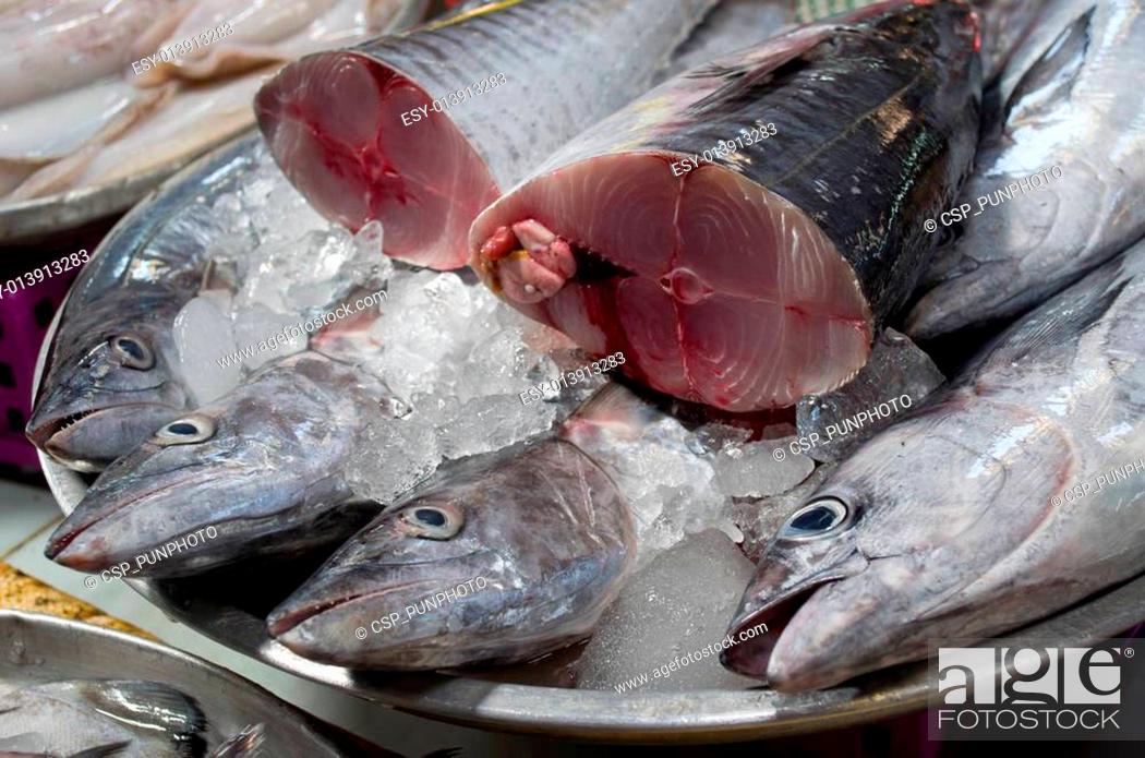 Stock Photo: fresh fish at the market.