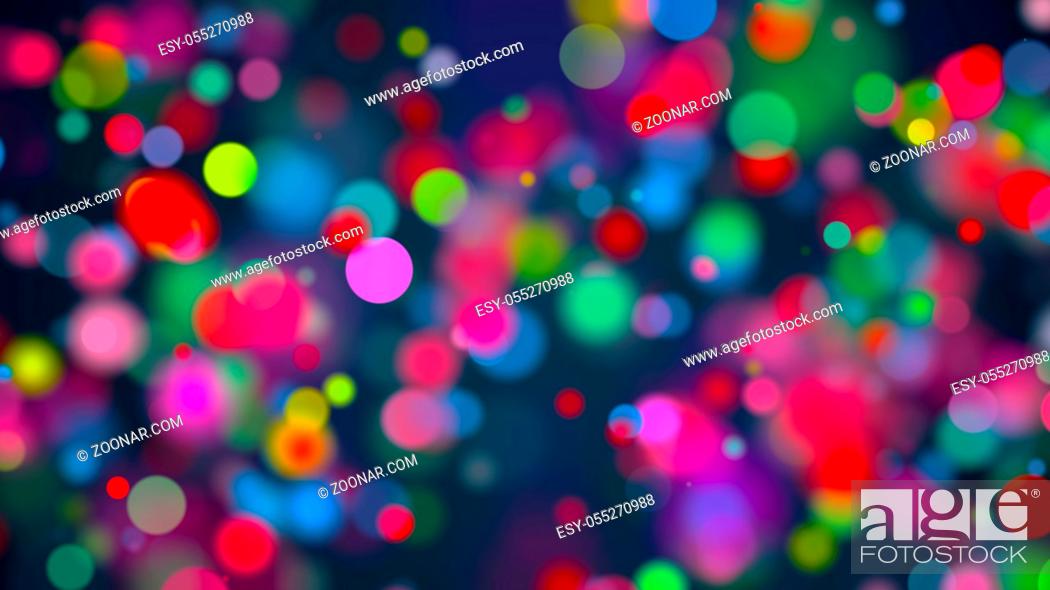 Photo de stock: Abstract background with multicolored bokeh. 3d rendering.