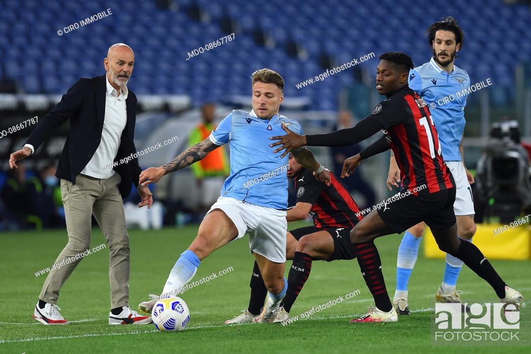 Stock Photo: The player of Lazio Ciro Immobile during the match SS Lazio-AC Milan at the stadio Olimpico. Rome (Italy), April 26th, 2021.