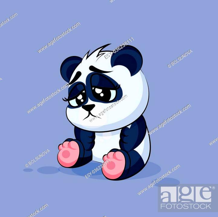 Vector Stock Illustration isolated Emoji character cartoon Panda sad and  frustrated sticker emoticon..., Stock Vector, Vector And Low Budget Royalty  Free Image. Pic. ESY-036235111 | agefotostock