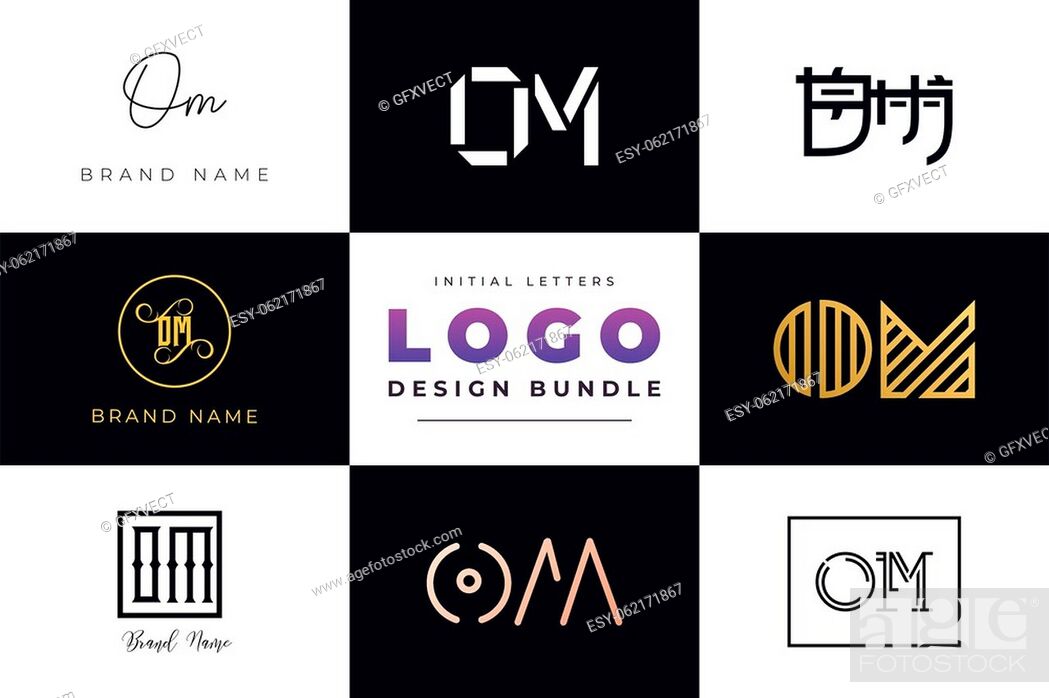 Monogram OM Logo Design By Vectorseller | TheHungryJPEG