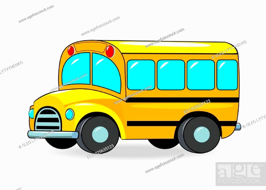 School bus cartoon of yellow color on a white background, Stock Vector,  Vector And Low Budget Royalty Free Image. Pic. ESY-025635123 | agefotostock