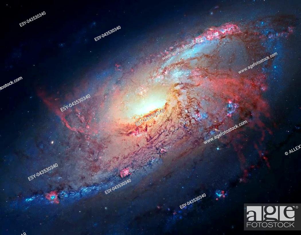Stock Photo: Space Galaxy Background. M 106 Elements of this image furnished by NASA.