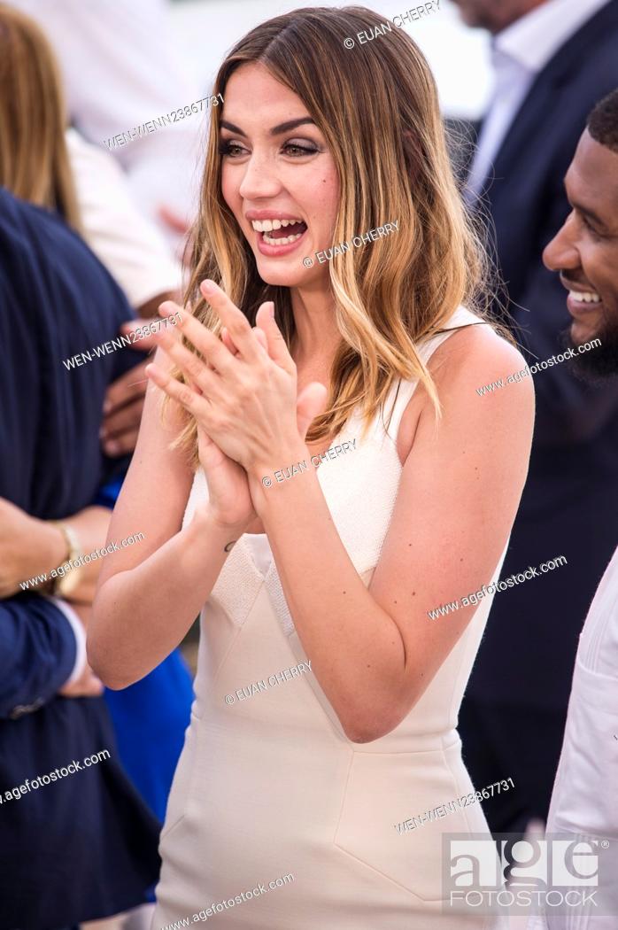Stock Photo: Actors attends a photocall for ""Hands of Stone"" at the Palais Des Festival in Cannes during the 69th Cannes Film festival.