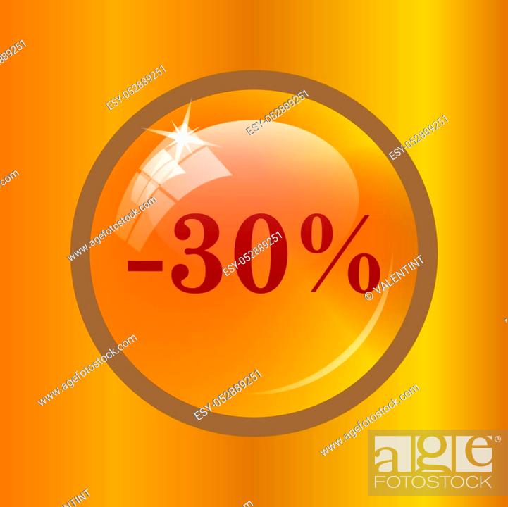 Stock Photo: 30 percent discount icon. Internet button on colored background.