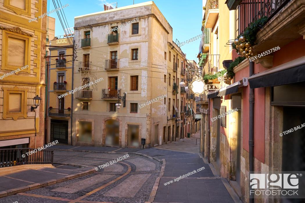 Stock Photo: Baixada Misericordia street in Tarragona of Catalonia.