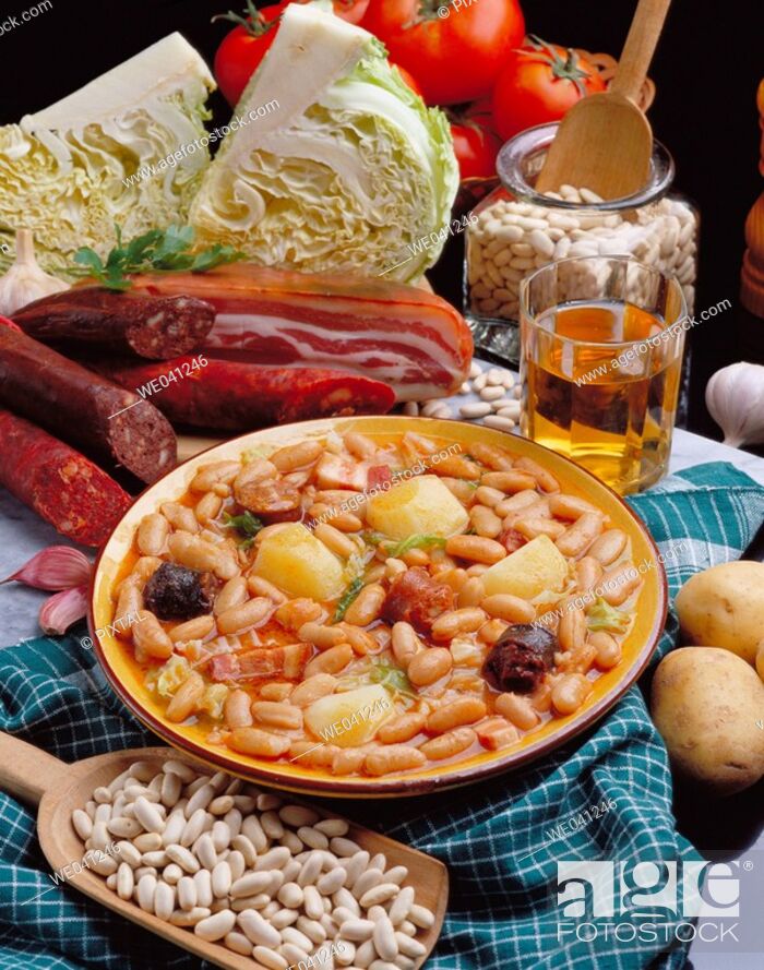 Stock Photo: 'Pote asturiano' (typical Asturian stew).