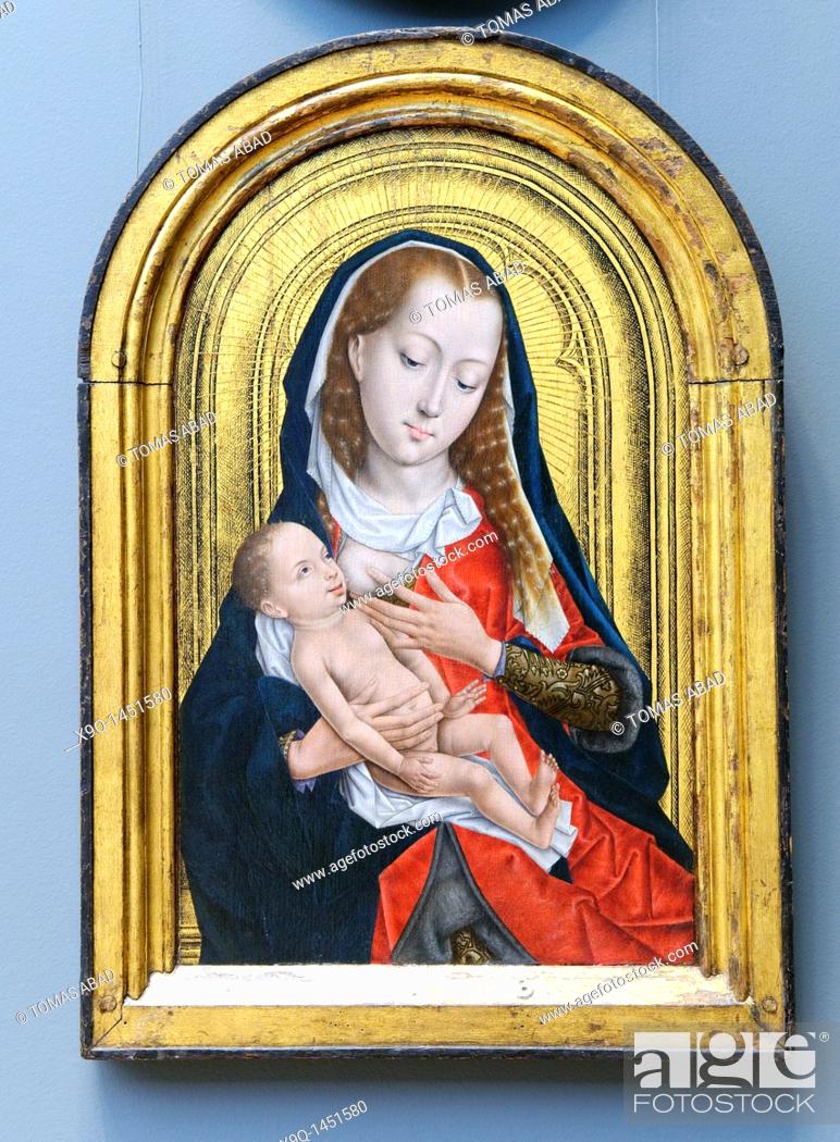 Stock Photo: Virgin and Child, last quarter of 15th century, by Master of the Legend of Saint Ursula, Netherlandish, Oil on wood, 22 1/8 x 13 1/2 in  56 2 X 34 3 cm.