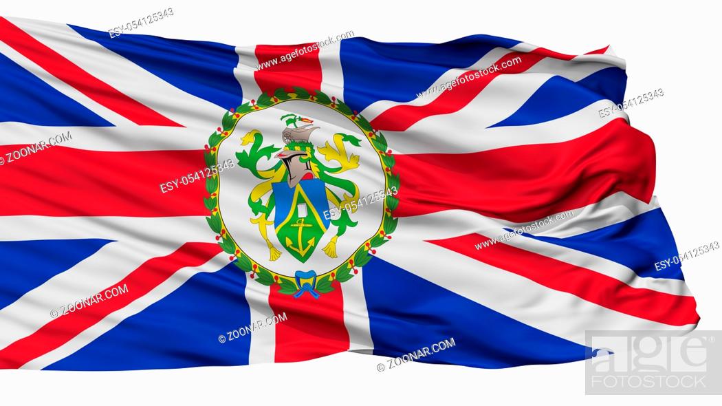 Stock Photo: Governor Of Pitcairn Islands Flag, Isolated On White Background.