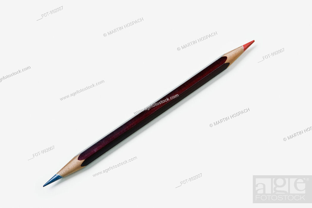 Stock Photo: A double ended colored pencil.