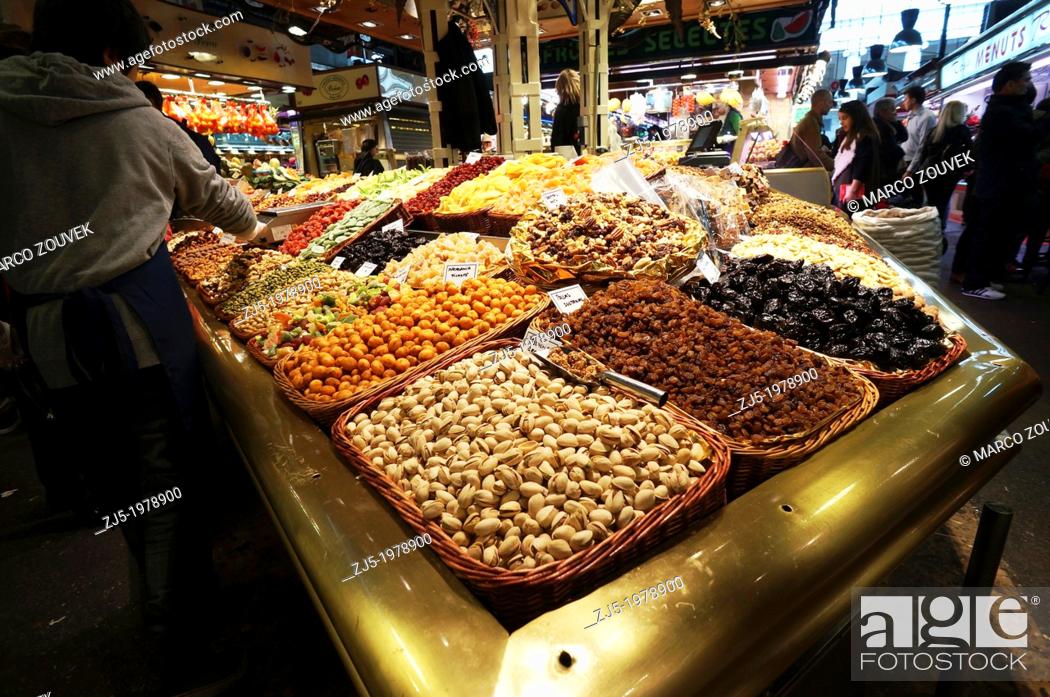 Photo de stock: Food market La Boqueria Barcelona, Catalonia, Spain.