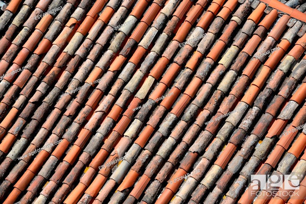 Stock Photo: dach, haus, ziegel, dachziegel, tonziegel, süden, mediterran, südeuropa, architektur.