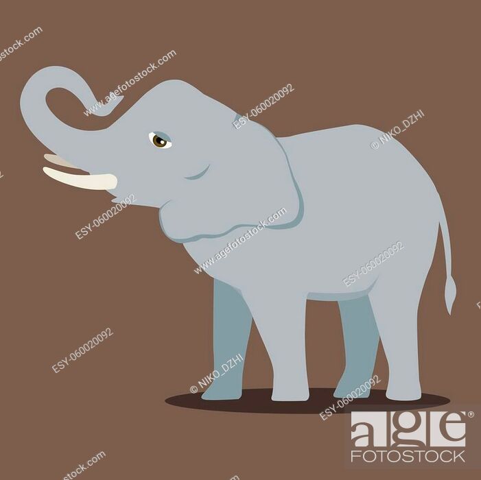 Vector cartoon elephant large concave back mammal asian elephant african  bush with large ears..., Stock Vector, Vector And Low Budget Royalty Free  Image. Pic. ESY-060020092 | agefotostock