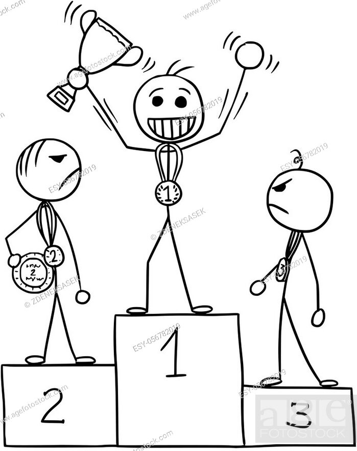 Cartoon vector stickman three males standing on the winners' podium  rostrum, Stock Vector, Vector And Low Budget Royalty Free Image. Pic.  ESY-056782019 | agefotostock