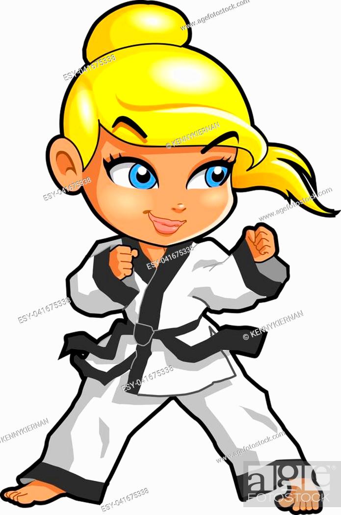 Karate martial arts tae kwon do dojo vector clipart cartoon Girl Stance,  Stock Photo, Picture And Low Budget Royalty Free Image. Pic. ESY-041675338  | agefotostock