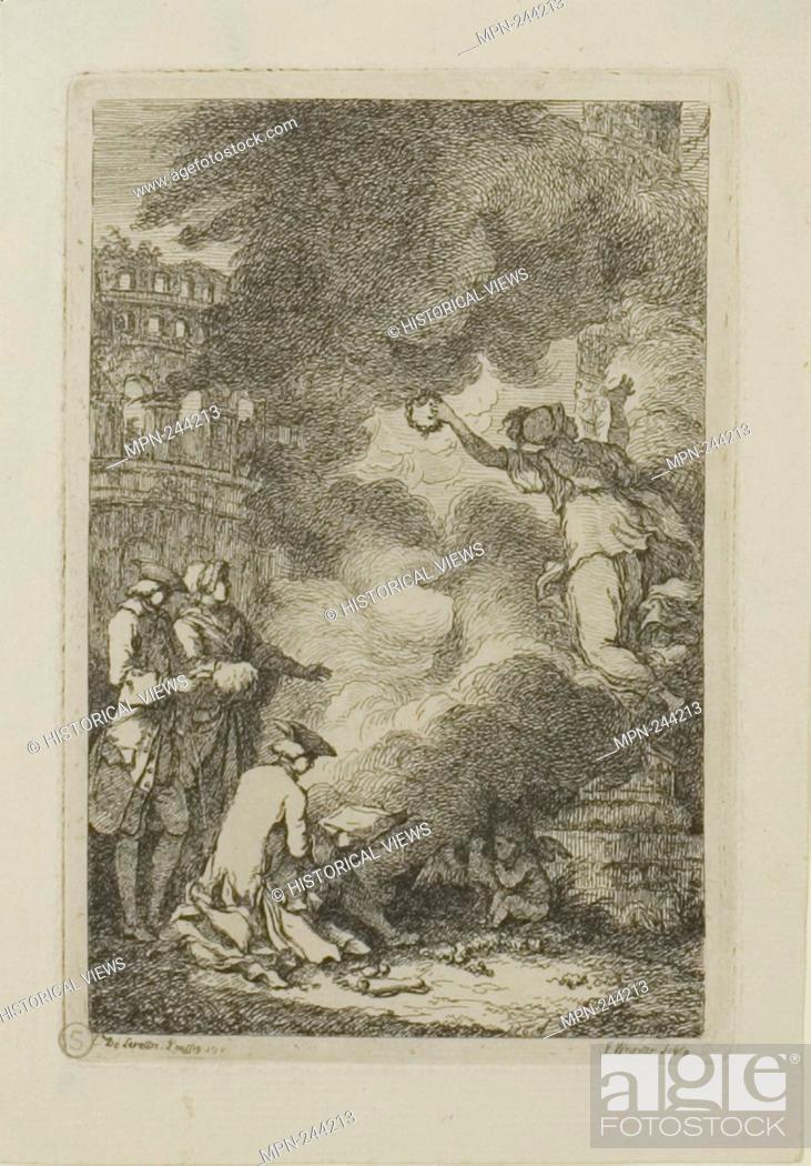 Stock Photo: Plate from, Nella Venuta - 1764 - Franz Edmund Weirotter (Austrian, 1730–1771) after Etienne de Lavallée-Poussin (French.