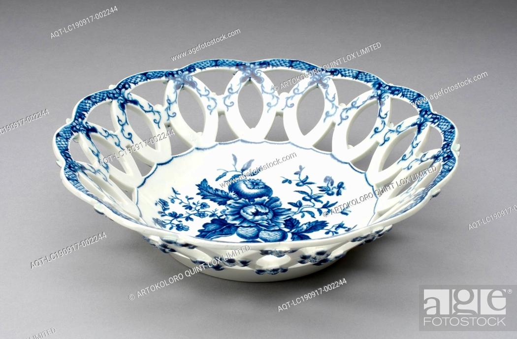Stock Photo: Basket, c. 1770, Worcester Porcelain Factory, Worcester, England, founded 1751, Worcester, Soft-paste porcelain with underglaze blue decoration, H. 5.