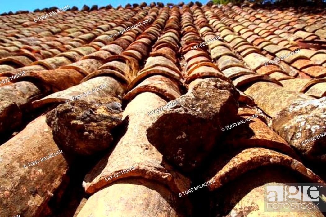 Clay Roof Tiles Old Aged Arabic Style, Old Clay Roof Tiles