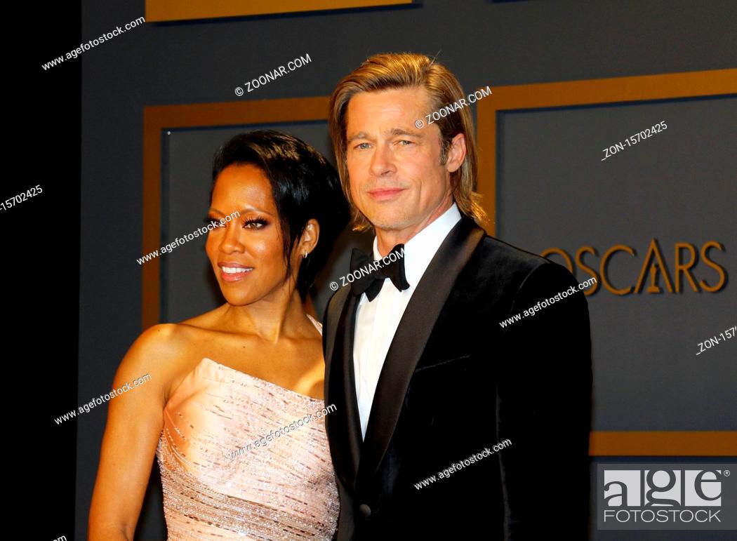 Stock Photo: Brad Pitt and Regina King at the 92nd Academy Awards - Press Room held at the Dolby Theatre in Hollywood, USA on February 9, 2020.