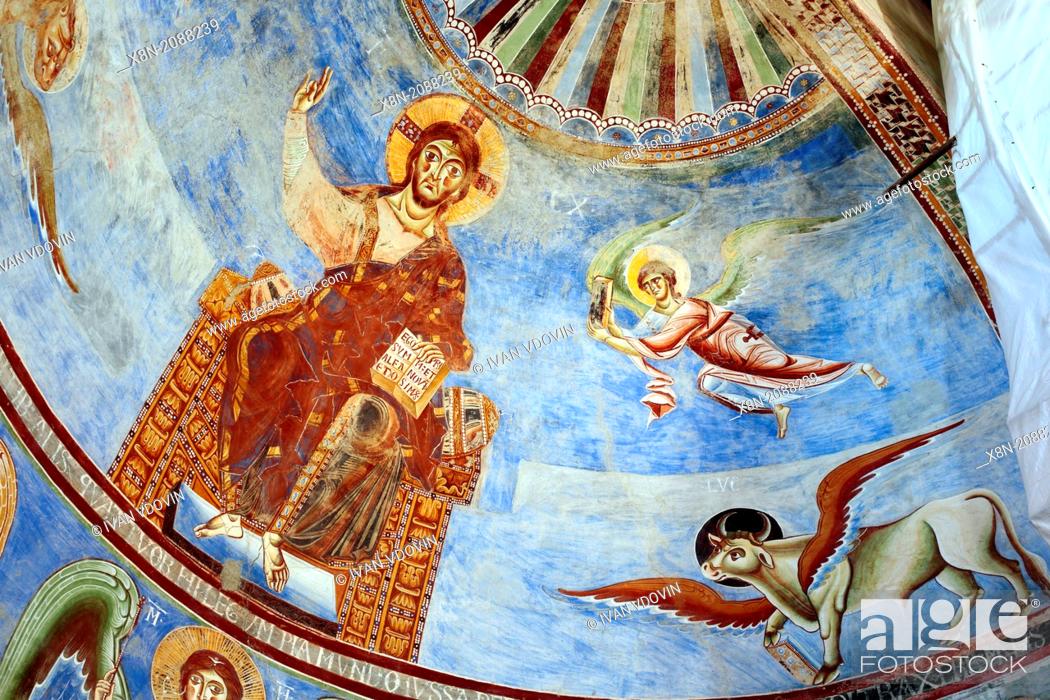Mural painting, abbey church, Sant Angelo in Formis, Campania, Italy, Foto  de Stock, Imagen Derechos Protegidos Pic. X8N-2088239 | agefotostock