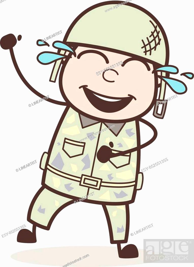 Cartoon Laughing Funny Army Man Vector Illustration, Stock Vector, Vector  And Low Budget Royalty Free Image. Pic. ESY-052551355 | agefotostock