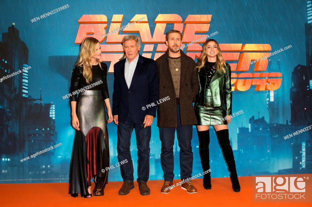 Stock Photo: 'Blade Runner 2049' photocall in London Featuring: Sylvia Hoeks, Harrison Ford, Ryan Gosling, Ana De Armas Where: London.