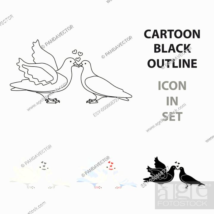 Two funny cartoon pigeons illustration. White doves with a heart, Stock  Vector, Vector And Low Budget Royalty Free Image. Pic. ESY-050868727 |  agefotostock