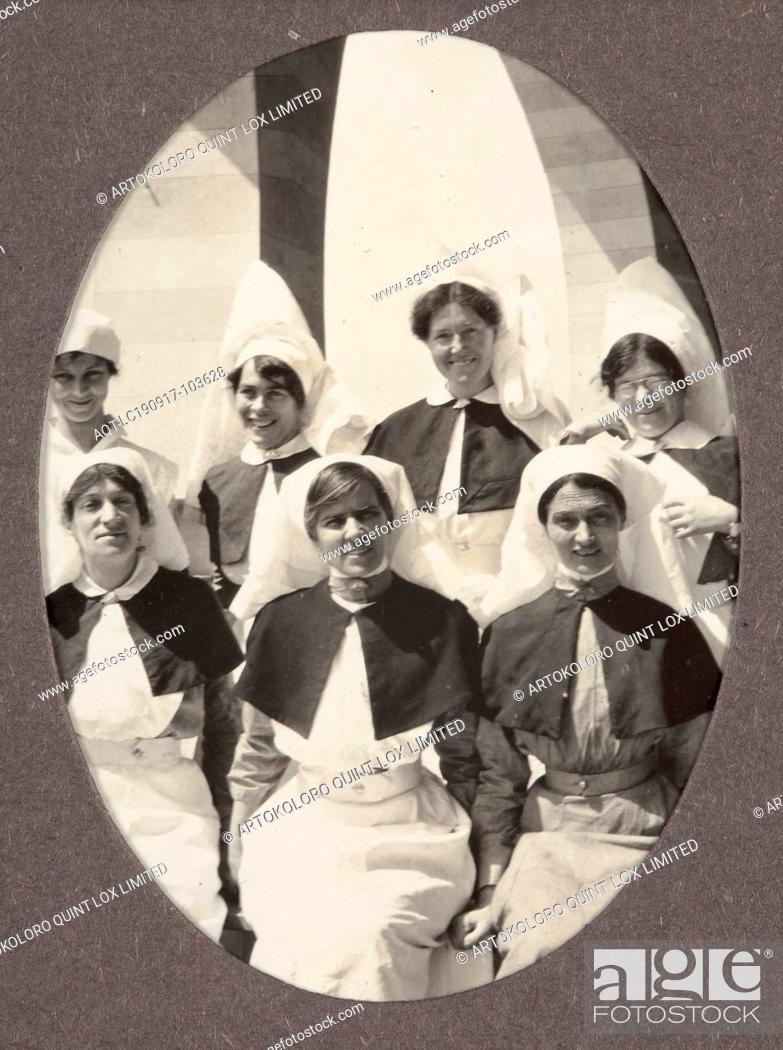 Stock Photo: Digital Image - World War I, Group Portrait of Nurses, Egypt, 1915-1917, Digital image of a photograph from an album compiled by Sister Selina Lily (Lil).