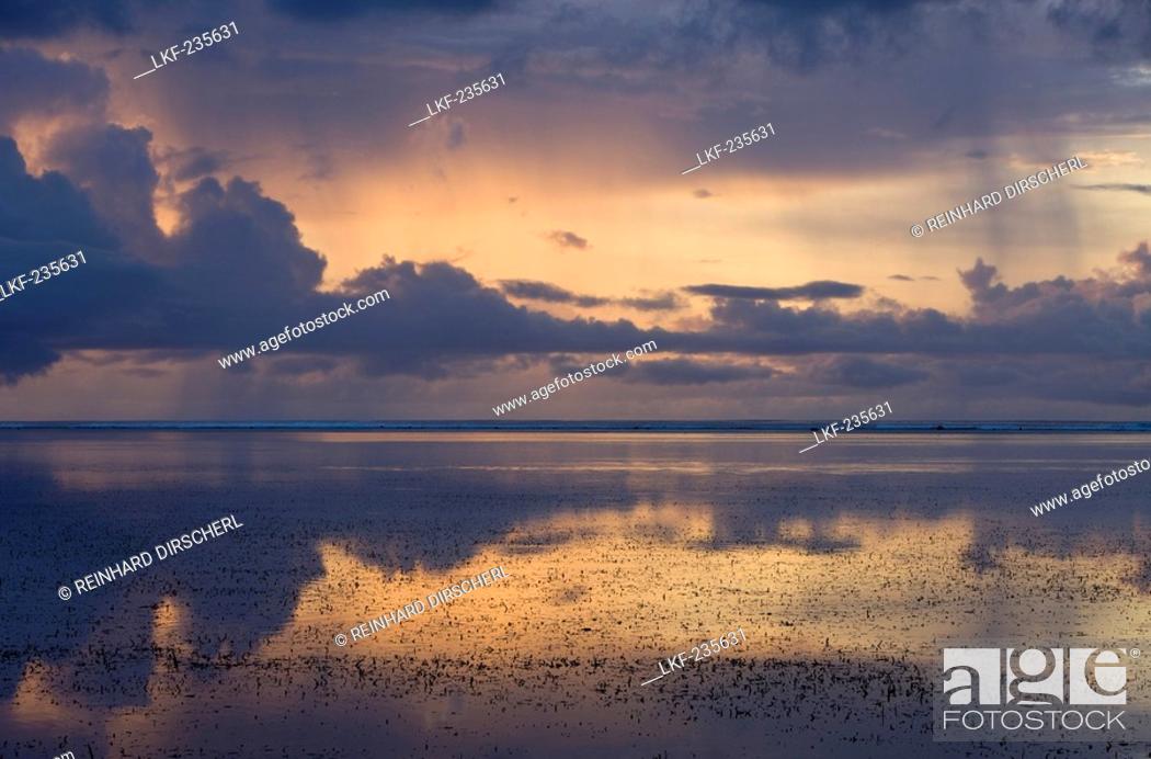 Stock Photo: Rain Clouds over Ocean, Peleliu Island, Micronesia, Palau.