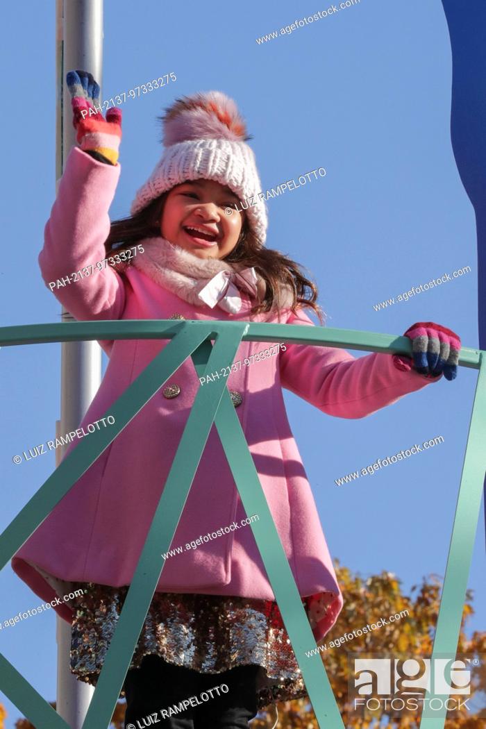 Stock Photo: Central Park West, New York, USA, November 23 2017 - Singer Angelica Hale attends the 91st Annual Macy's Thanksgiving Day Parade today in New York City.