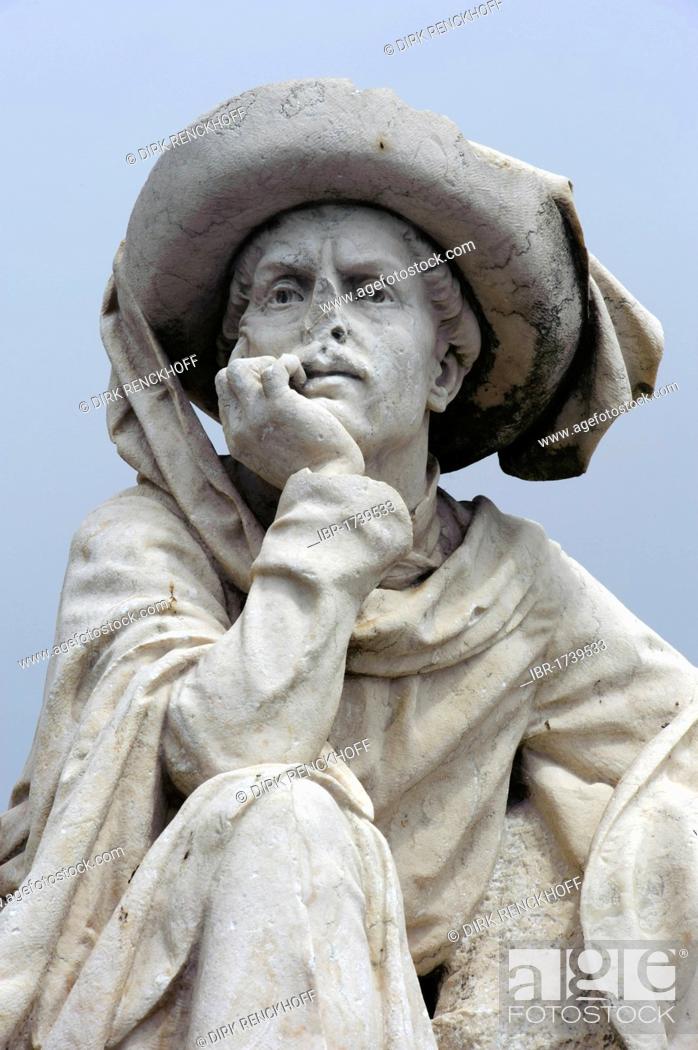 Stock Photo: Monument to Infante de Sagres in Vila Franca do Campo on the island of Sao Miguel, Azores, Portugal.