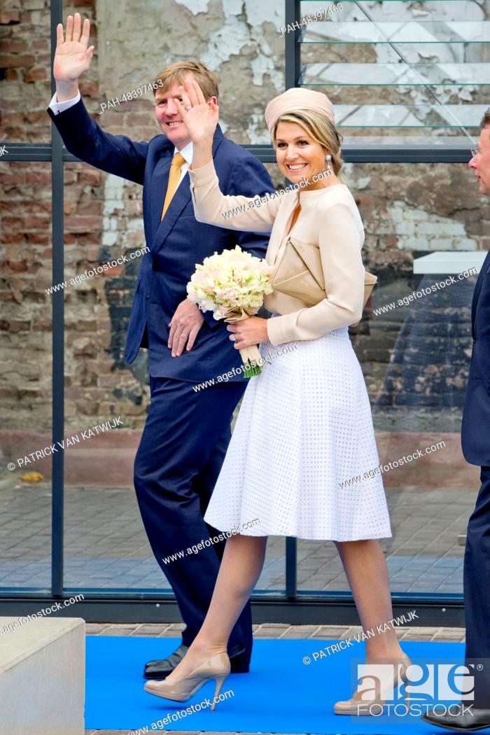 Stock Photo: King Willem-Alexander and Queen Maxima of the Netherlands visit the region Achterhoek, The Netherlands, 06 May 2014. The King and Queen visit the villages.