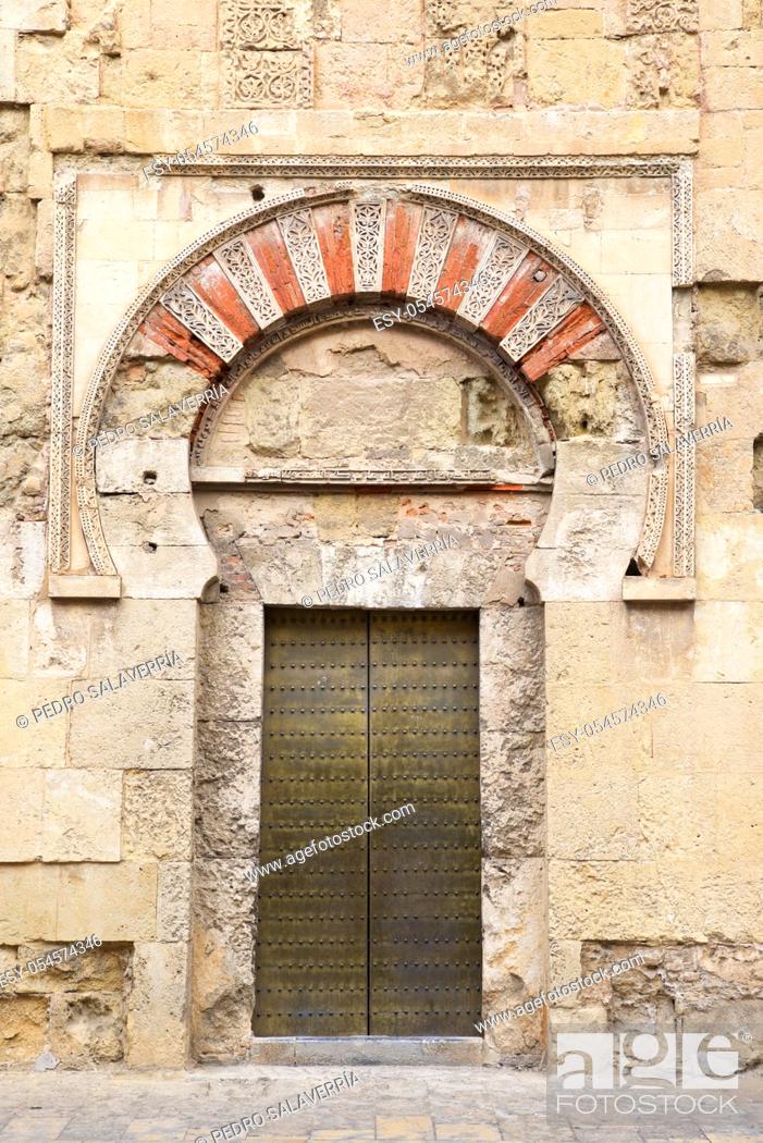 Stock Photo: Facade detail of Cordoba Mosque in Andalusia, Spain.