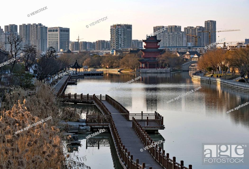 Stock Photo: China jiangsu huaian qingjiang pu the ancient canal.