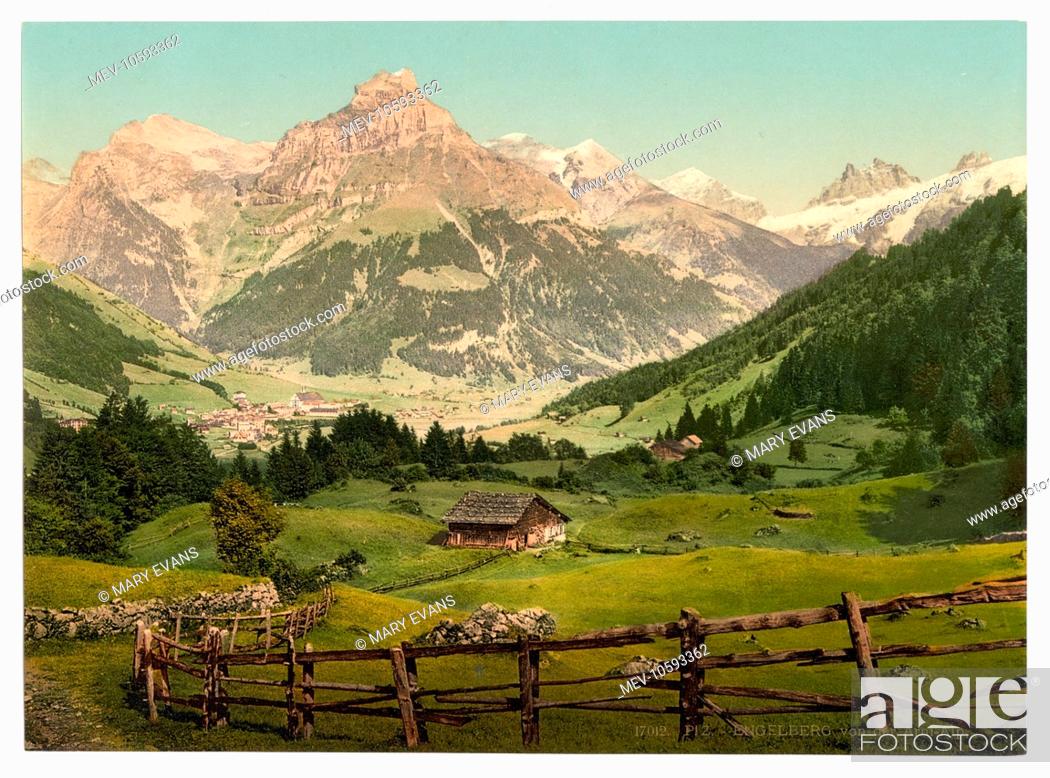 Stock Photo: Engelberg Valley, Arni Alp, Bernese Oberland, Switzerland. Date between ca. 1890 and ca. 1900.