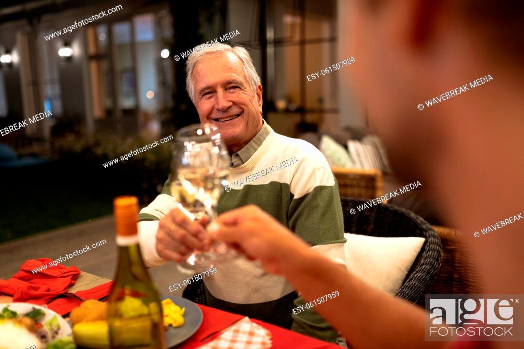 Stock Photo: Multi-generation Caucasian family during a dinner.