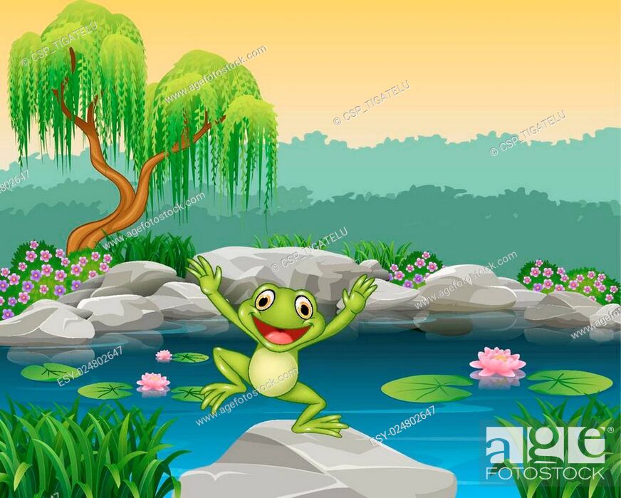 Cartoon happy frog jumping, Stock Vector, Vector And Low Budget Royalty  Free Image. Pic. ESY-024802647 | agefotostock