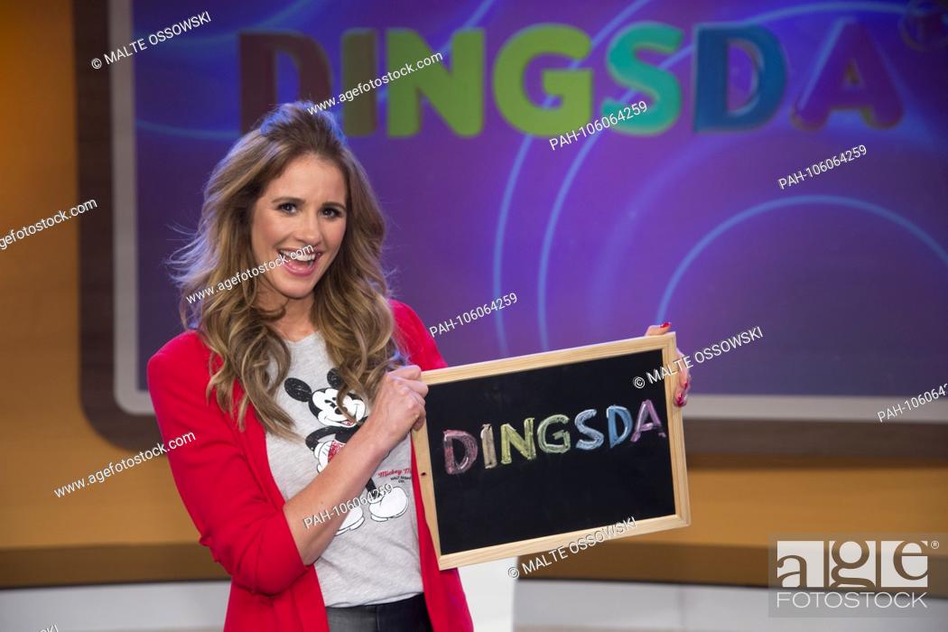Stock Photo: Host Mareile HOEPPNER, Hoppner, Germany, presents a new edition of the show ""Dingsda"" from October. In the evening program of the ARD.