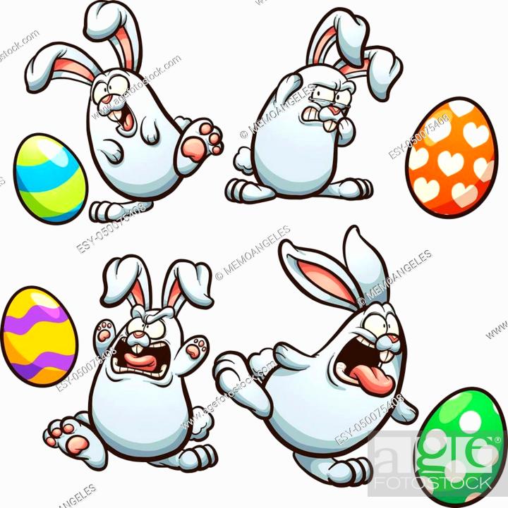 Cartoon easter bunny with different expressions. Vector clip art  illustration with simple gradients, Stock Vector, Vector And Low Budget  Royalty Free Image. Pic. ESY-050075408 | agefotostock