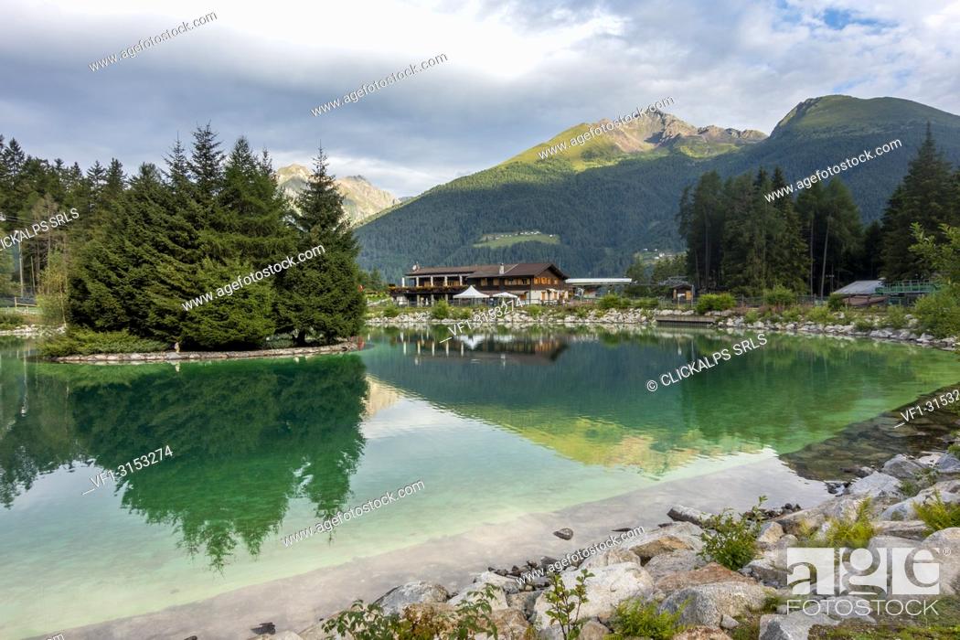Stock Photo: Valbione Lake, Ponte di Legno, Province of Brescia, Lombardy, Italy.
