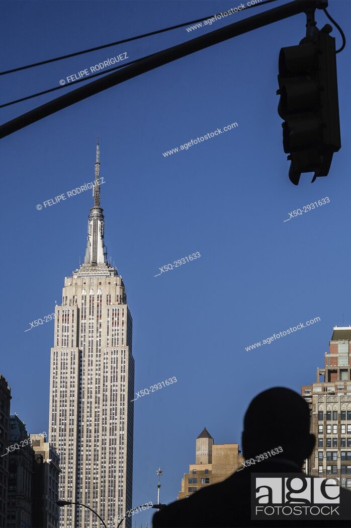 Stock Photo: South side of the Empire State Building as seen from Madison Square, New York City, USA.