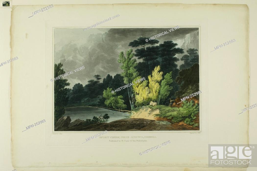 Stock Photo: Spirit Creek; Near Augusta, Georgia, plate two of the second number of Picturesque Views of American Scenery - 1819/21 - John Hill (American.
