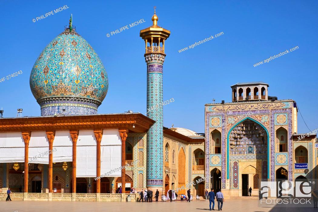 Stock Photo: Iran, Fars Province, Shiraz, Shah Cheragh mausoleum.