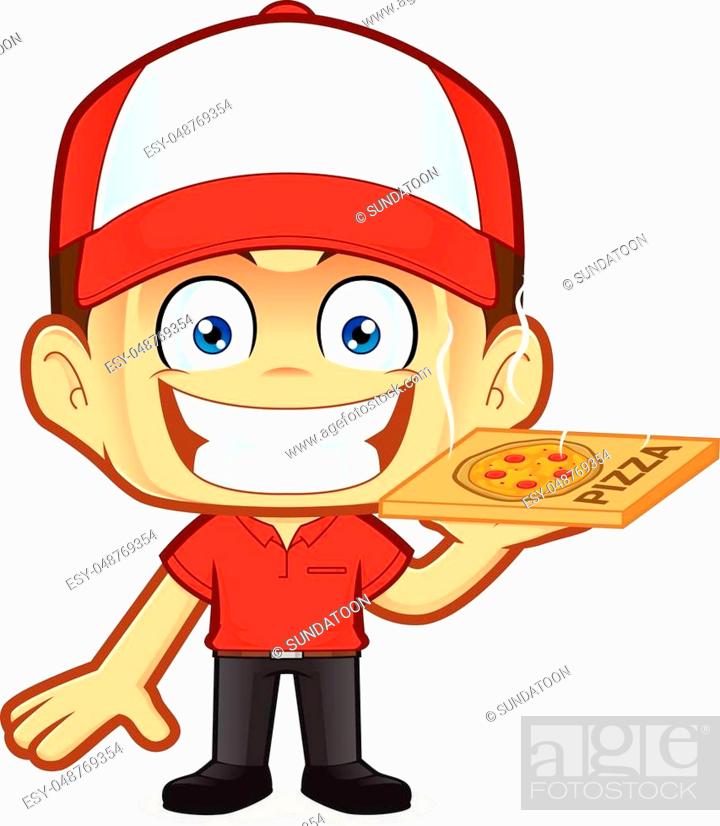Clipart picture of a pizza delivery man courier cartoon character, Stock  Vector, Vector And Low Budget Royalty Free Image. Pic. ESY-048769354 |  agefotostock