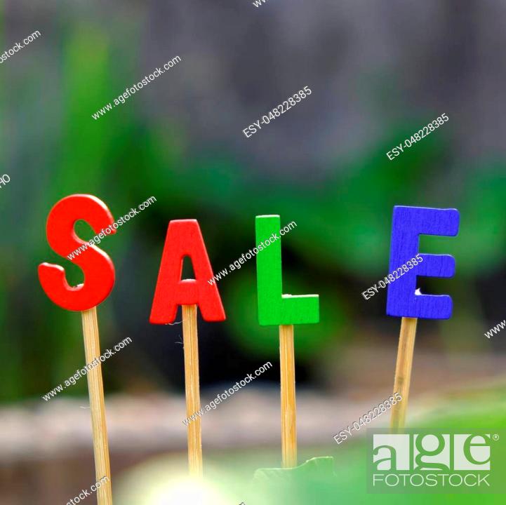 Stock Photo: Sale off background for shopping season, can use as label for special promotion at outdoor fashion store.