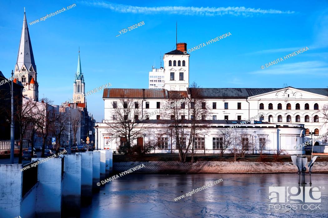 Stock Photo: White Factory - Biala Fabryka, constructed in years 1835-1839 to host textile factory which belonged to Ludwik Geyer, currently it hosts Central Museum of.