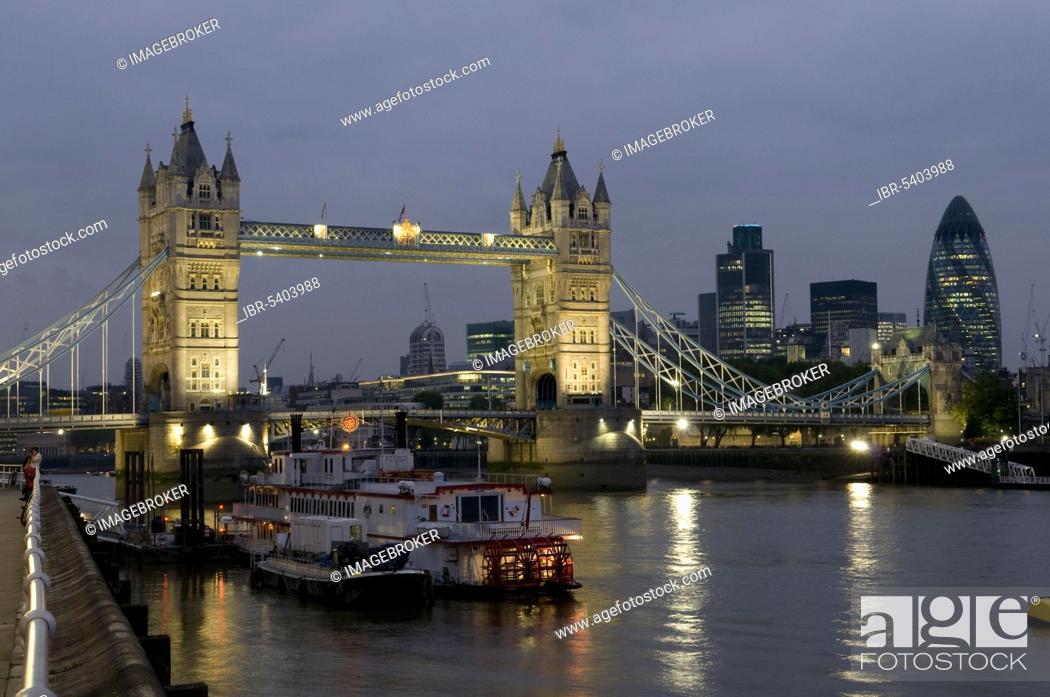 Stock Photo: Tower Bridge and River Thames, London, England, United Kingdom, Europe.